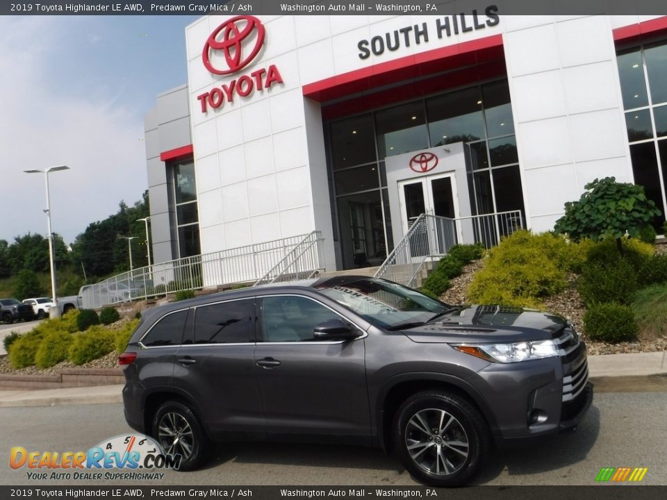 2019 Toyota Highlander LE AWD Predawn Gray Mica / Ash Photo #2