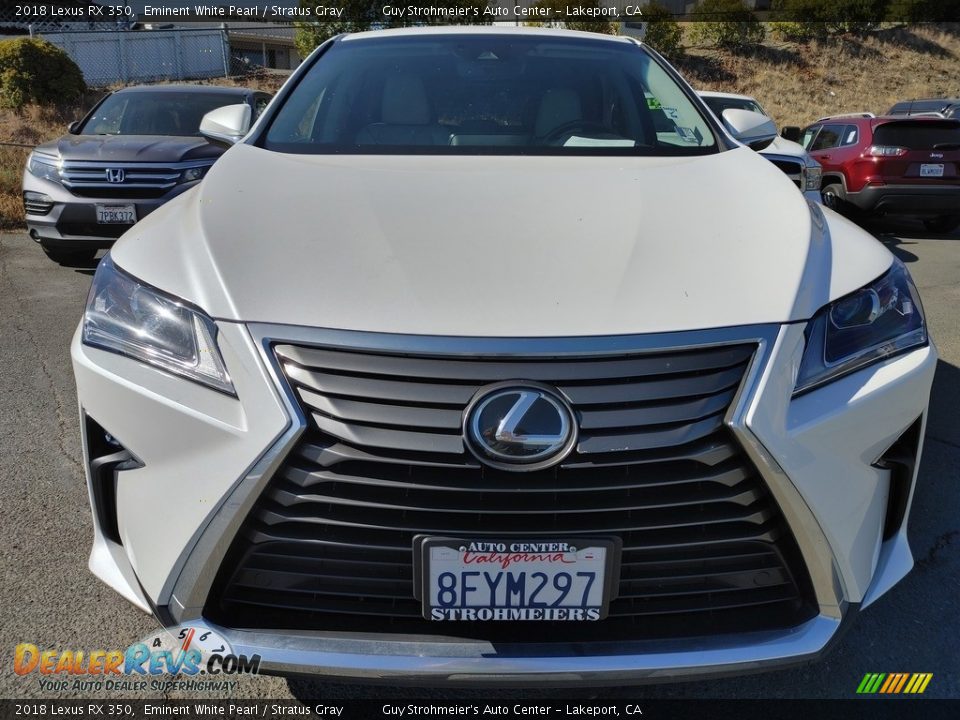 2018 Lexus RX 350 Eminent White Pearl / Stratus Gray Photo #2