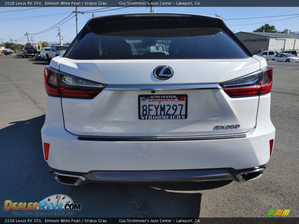 2018 Lexus RX 350 Eminent White Pearl / Stratus Gray Photo #5