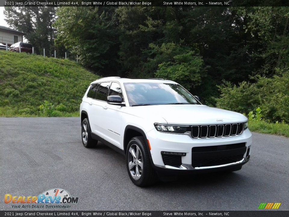 2021 Jeep Grand Cherokee L Limited 4x4 Bright White / Global Black/Wicker Beige Photo #4