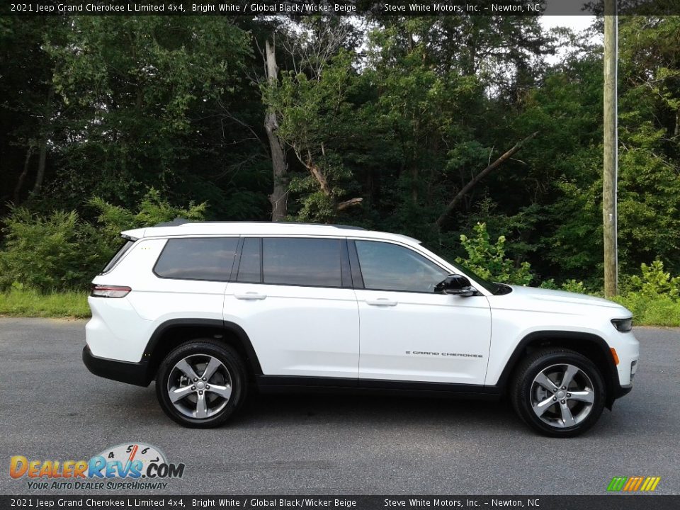 2021 Jeep Grand Cherokee L Limited 4x4 Bright White / Global Black/Wicker Beige Photo #5