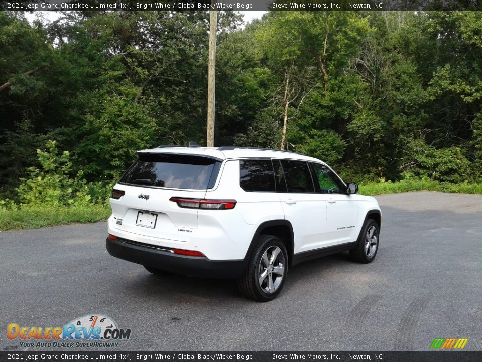 2021 Jeep Grand Cherokee L Limited 4x4 Bright White / Global Black/Wicker Beige Photo #6