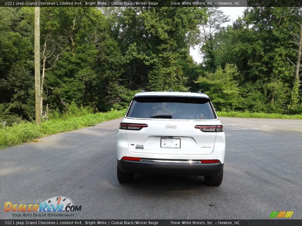 2021 Jeep Grand Cherokee L Limited 4x4 Bright White / Global Black/Wicker Beige Photo #7