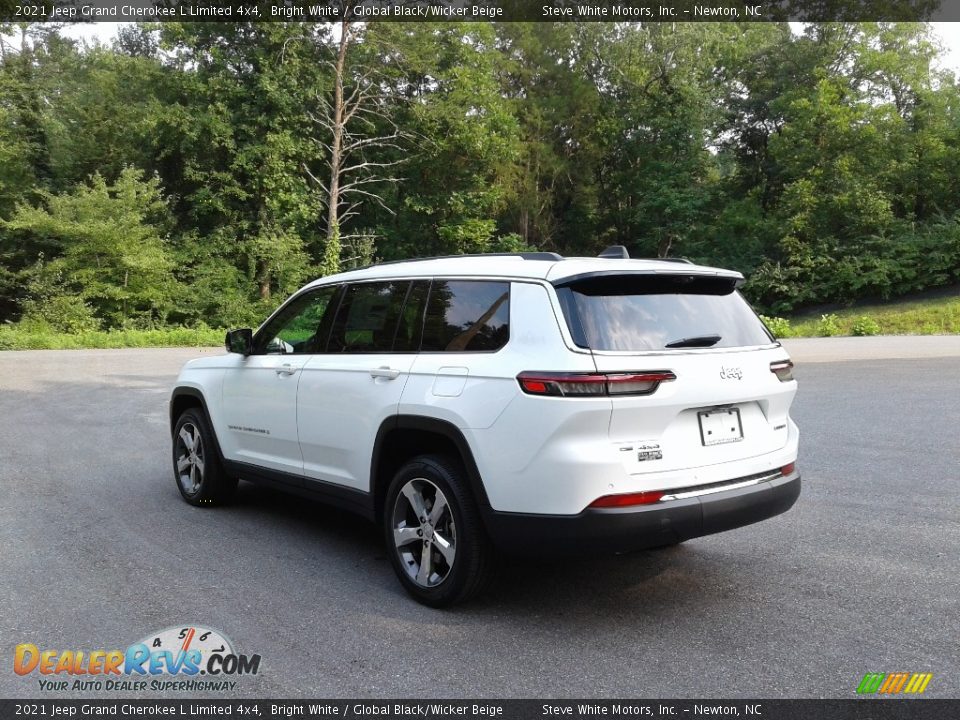2021 Jeep Grand Cherokee L Limited 4x4 Bright White / Global Black/Wicker Beige Photo #8