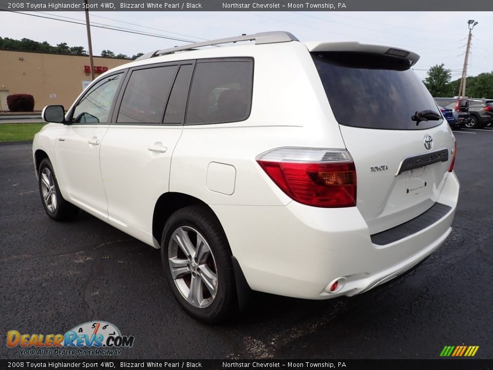 2008 Toyota Highlander Sport 4WD Blizzard White Pearl / Black Photo #2