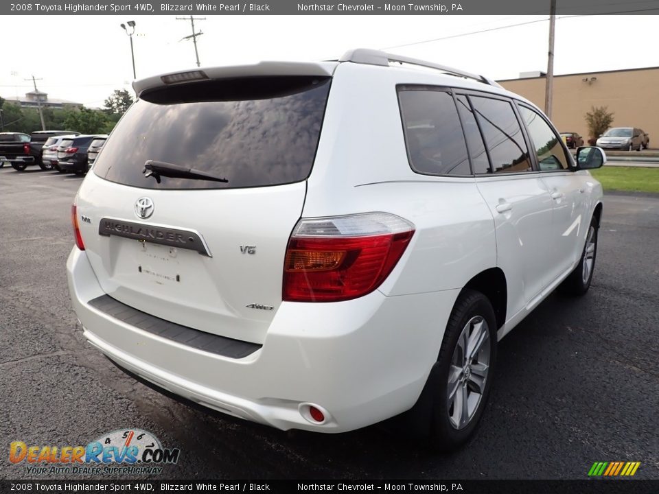 2008 Toyota Highlander Sport 4WD Blizzard White Pearl / Black Photo #4