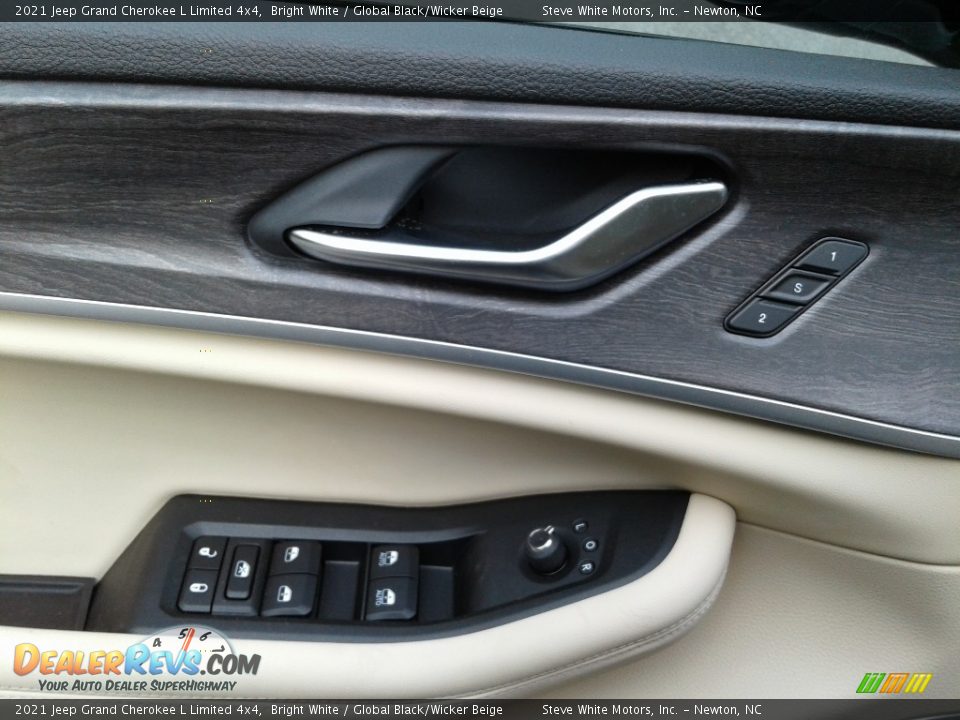 2021 Jeep Grand Cherokee L Limited 4x4 Bright White / Global Black/Wicker Beige Photo #11