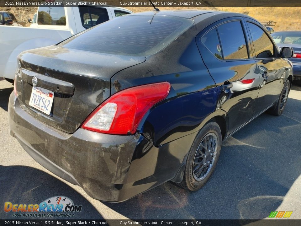 2015 Nissan Versa 1.6 S Sedan Super Black / Charcoal Photo #4