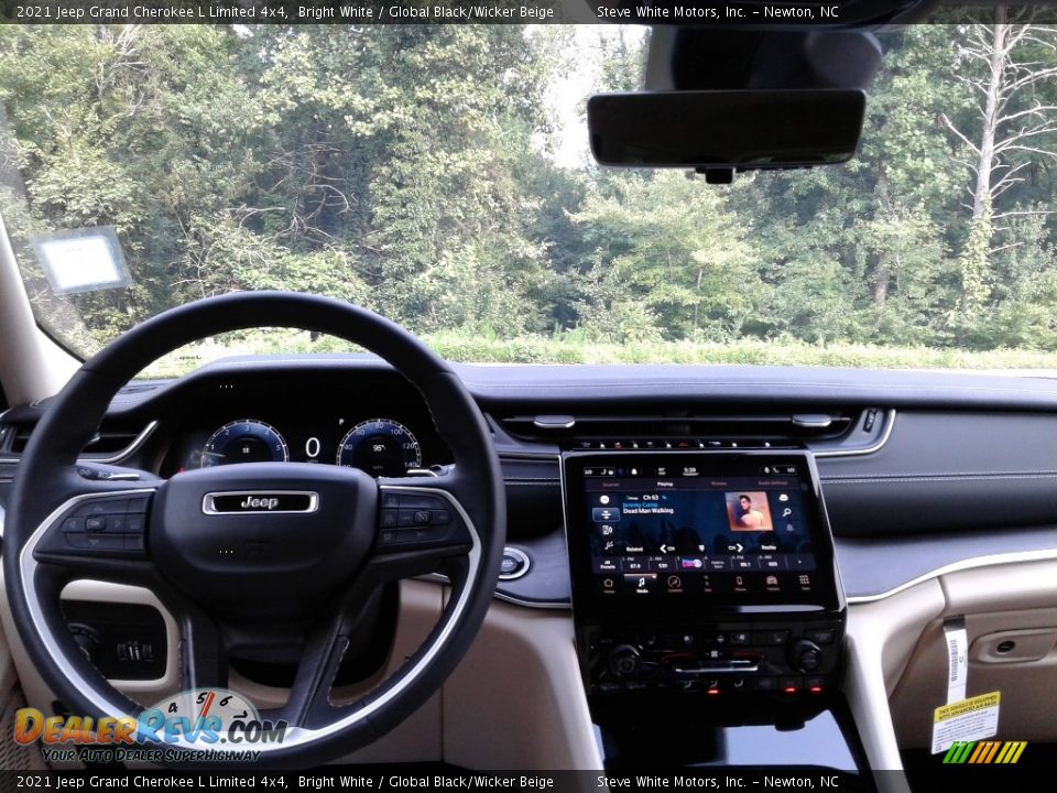 2021 Jeep Grand Cherokee L Limited 4x4 Bright White / Global Black/Wicker Beige Photo #16