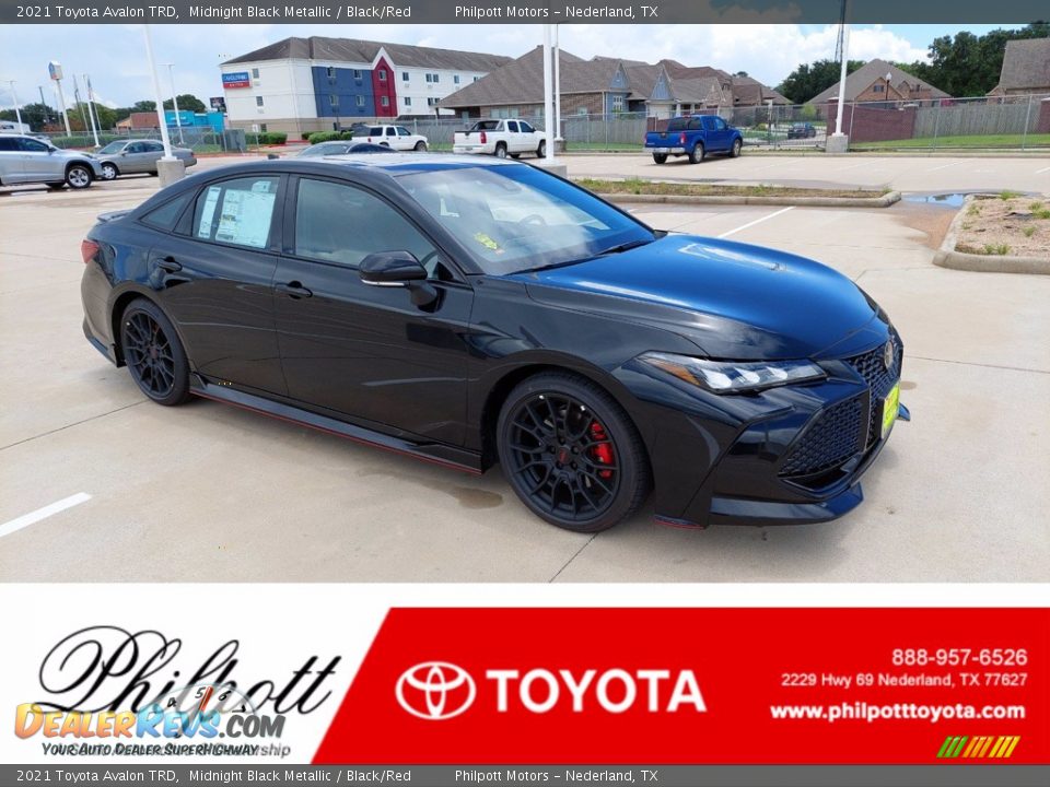 2021 Toyota Avalon TRD Midnight Black Metallic / Black/Red Photo #1