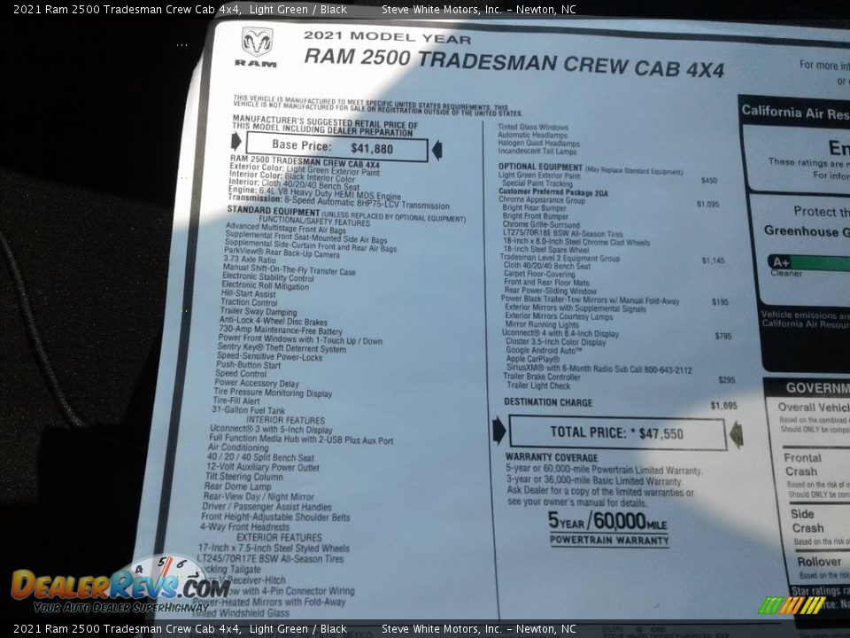 2021 Ram 2500 Tradesman Crew Cab 4x4 Light Green / Black Photo #25
