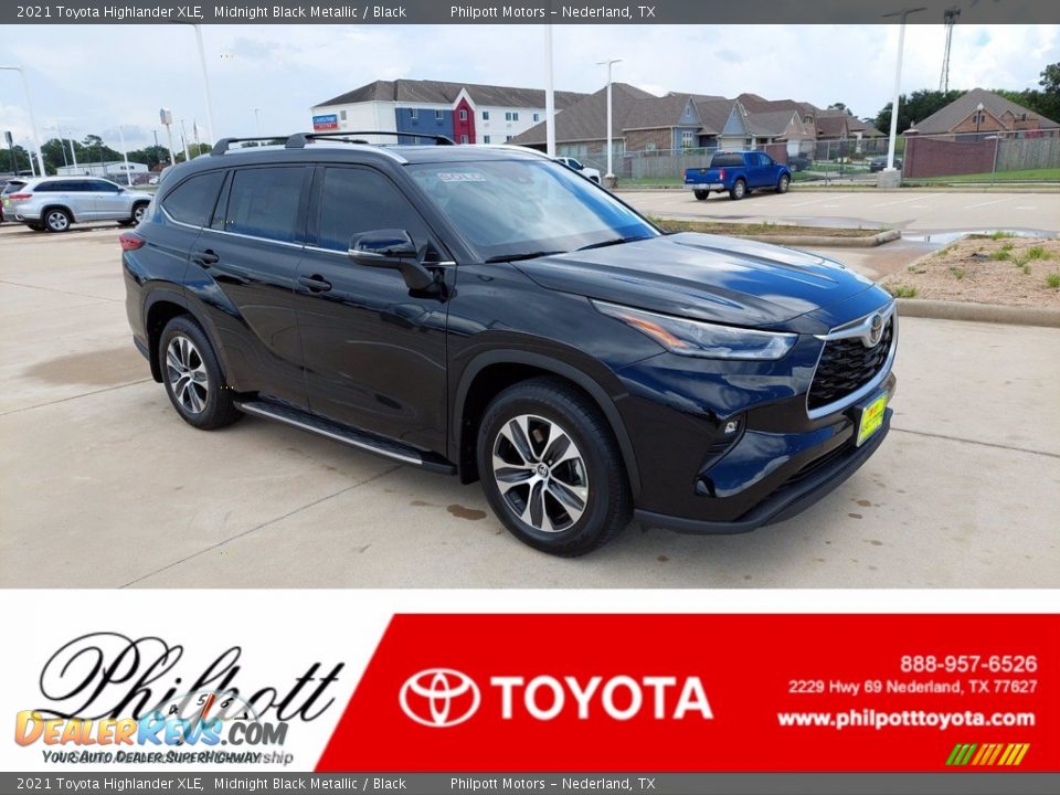 2021 Toyota Highlander XLE Midnight Black Metallic / Black Photo #1