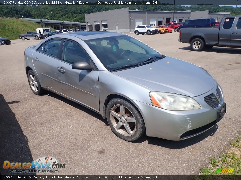 2007 Pontiac G6 V6 Sedan Liquid Silver Metallic / Ebony Photo #2