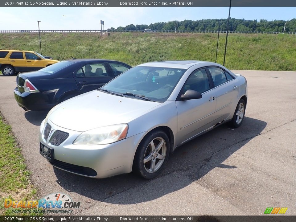 2007 Pontiac G6 V6 Sedan Liquid Silver Metallic / Ebony Photo #7