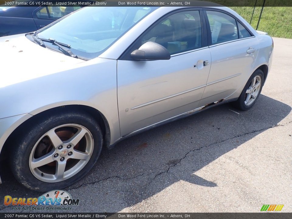 2007 Pontiac G6 V6 Sedan Liquid Silver Metallic / Ebony Photo #8