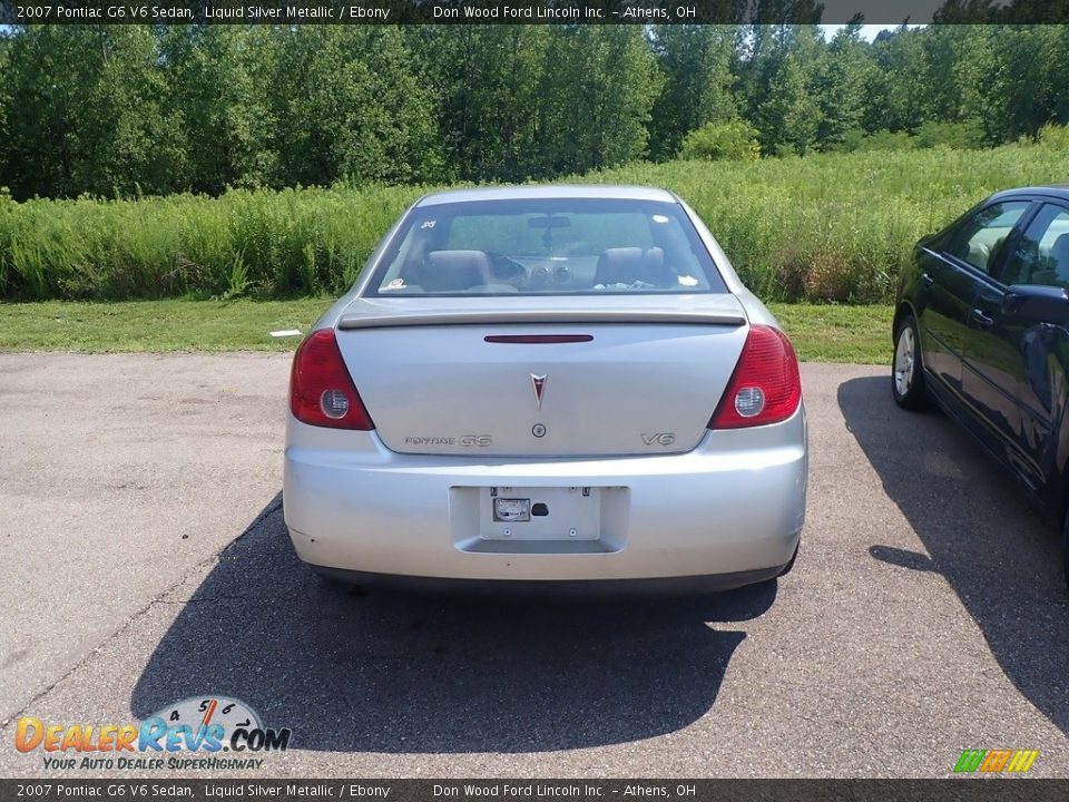 2007 Pontiac G6 V6 Sedan Liquid Silver Metallic / Ebony Photo #10