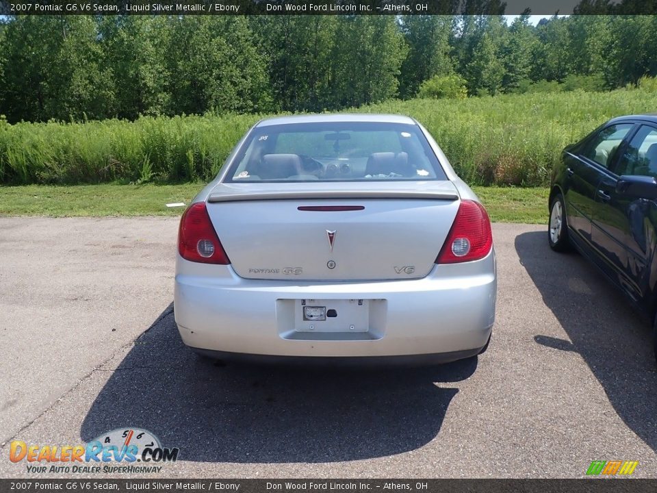 2007 Pontiac G6 V6 Sedan Liquid Silver Metallic / Ebony Photo #10