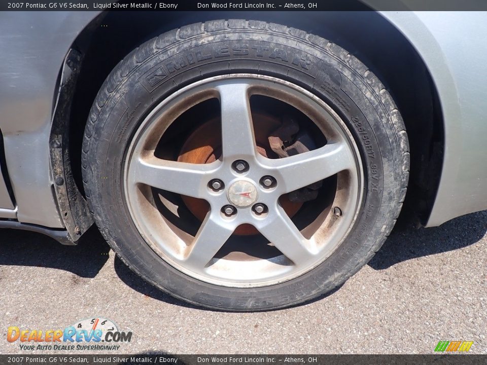 2007 Pontiac G6 V6 Sedan Liquid Silver Metallic / Ebony Photo #13