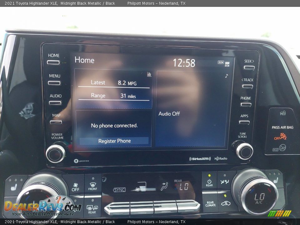 2021 Toyota Highlander XLE Midnight Black Metallic / Black Photo #18