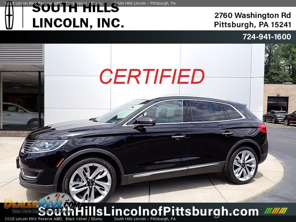 2018 Lincoln MKX Reserve AWD Black Velvet / Ebony Photo #1