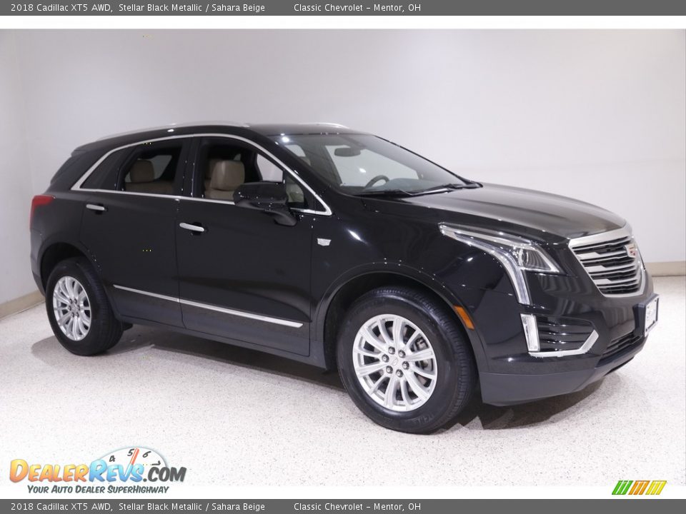 2018 Cadillac XT5 AWD Stellar Black Metallic / Sahara Beige Photo #1