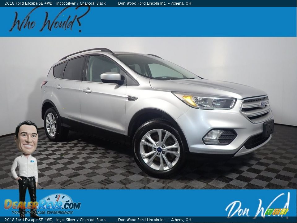 2018 Ford Escape SE 4WD Ingot Silver / Charcoal Black Photo #1