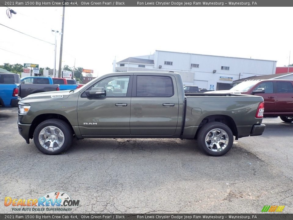 2021 Ram 1500 Big Horn Crew Cab 4x4 Olive Green Pearl / Black Photo #2