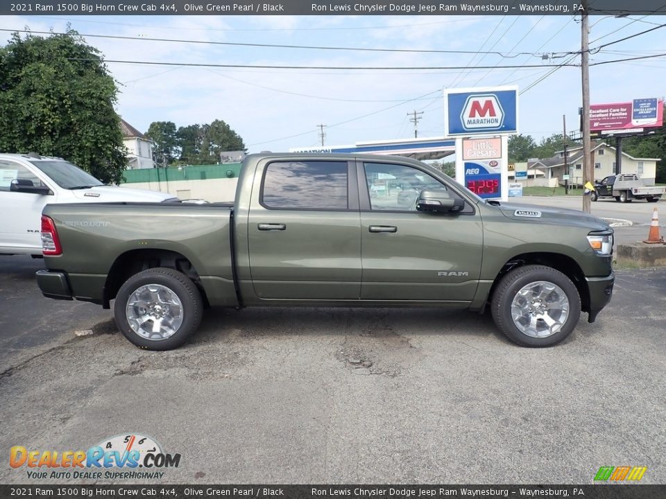 2021 Ram 1500 Big Horn Crew Cab 4x4 Olive Green Pearl / Black Photo #6