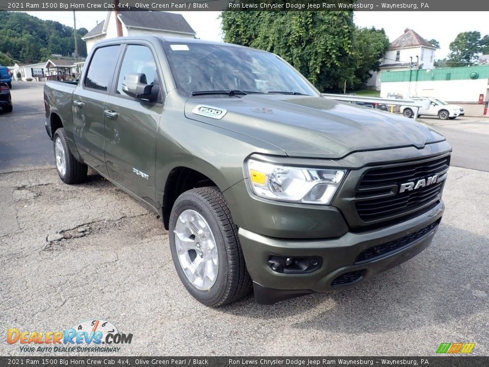 2021 Ram 1500 Big Horn Crew Cab 4x4 Olive Green Pearl / Black Photo #7