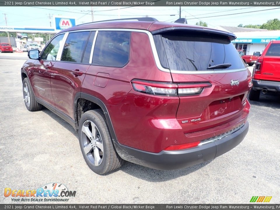 2021 Jeep Grand Cherokee L Limited 4x4 Velvet Red Pearl / Global Black/Wicker Beige Photo #3