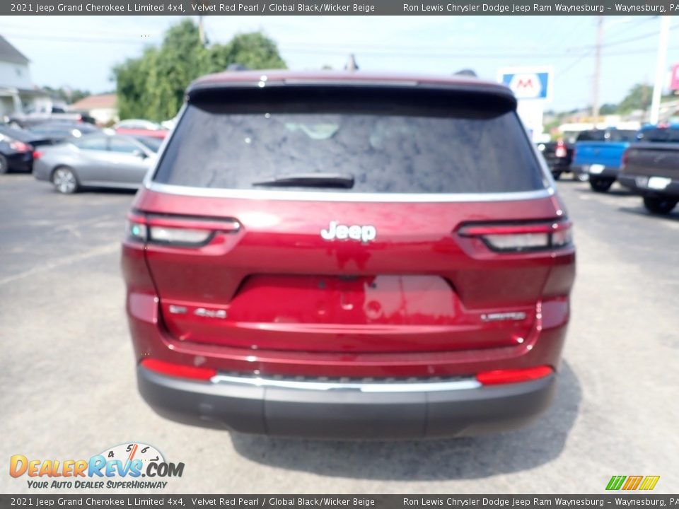 2021 Jeep Grand Cherokee L Limited 4x4 Velvet Red Pearl / Global Black/Wicker Beige Photo #4