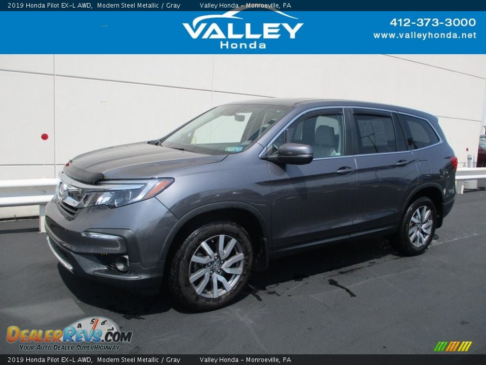 2019 Honda Pilot EX-L AWD Modern Steel Metallic / Gray Photo #1