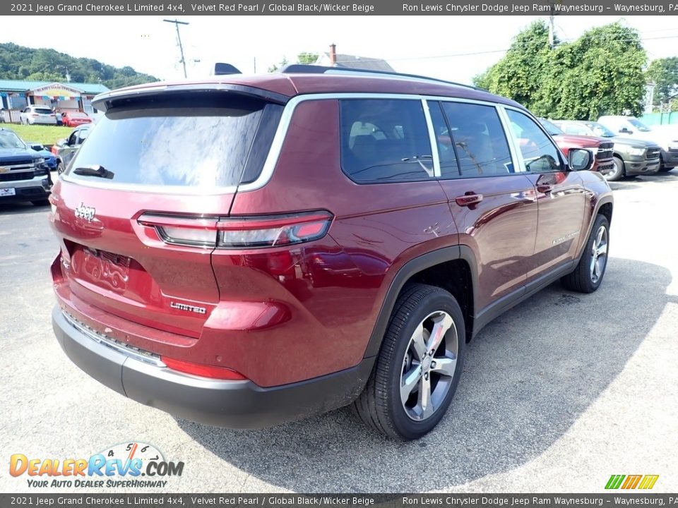 2021 Jeep Grand Cherokee L Limited 4x4 Velvet Red Pearl / Global Black/Wicker Beige Photo #5