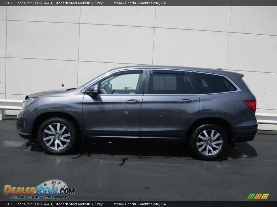 2019 Honda Pilot EX-L AWD Modern Steel Metallic / Gray Photo #2