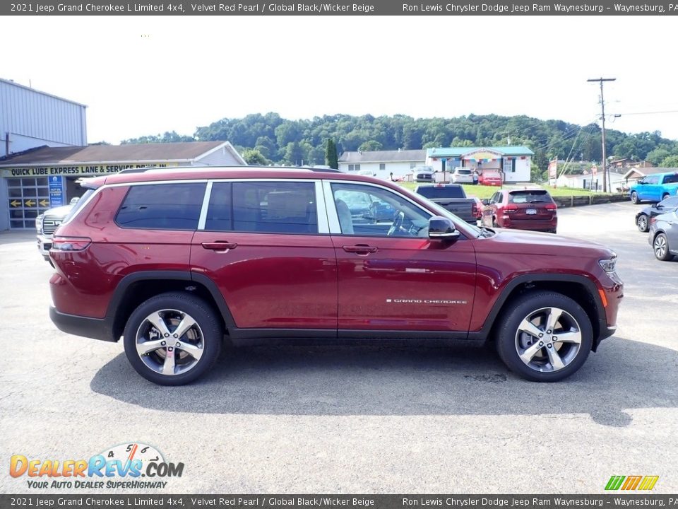 2021 Jeep Grand Cherokee L Limited 4x4 Velvet Red Pearl / Global Black/Wicker Beige Photo #6