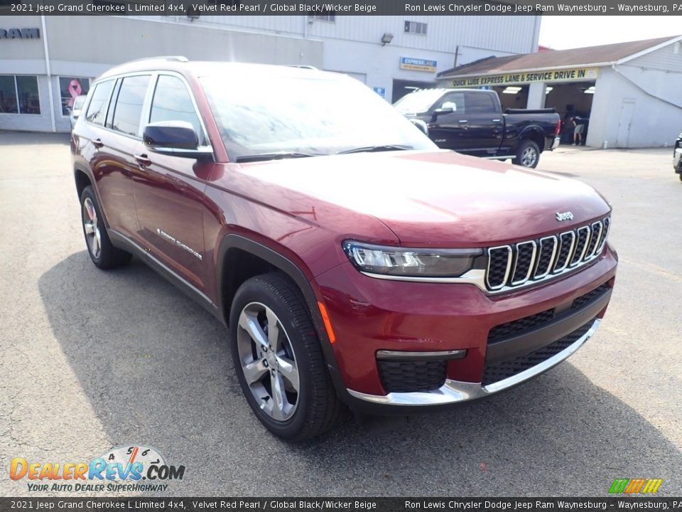 2021 Jeep Grand Cherokee L Limited 4x4 Velvet Red Pearl / Global Black/Wicker Beige Photo #7