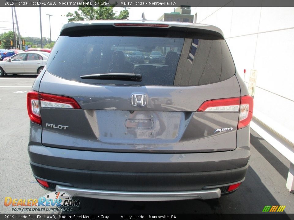2019 Honda Pilot EX-L AWD Modern Steel Metallic / Gray Photo #4