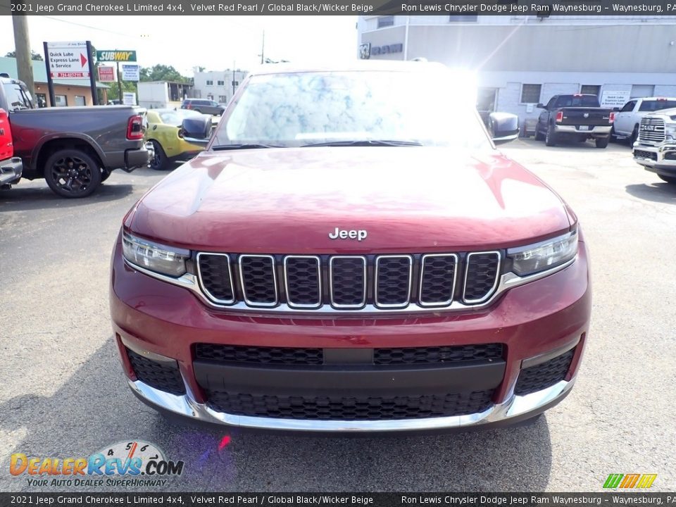 2021 Jeep Grand Cherokee L Limited 4x4 Velvet Red Pearl / Global Black/Wicker Beige Photo #8