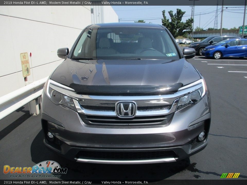 2019 Honda Pilot EX-L AWD Modern Steel Metallic / Gray Photo #8