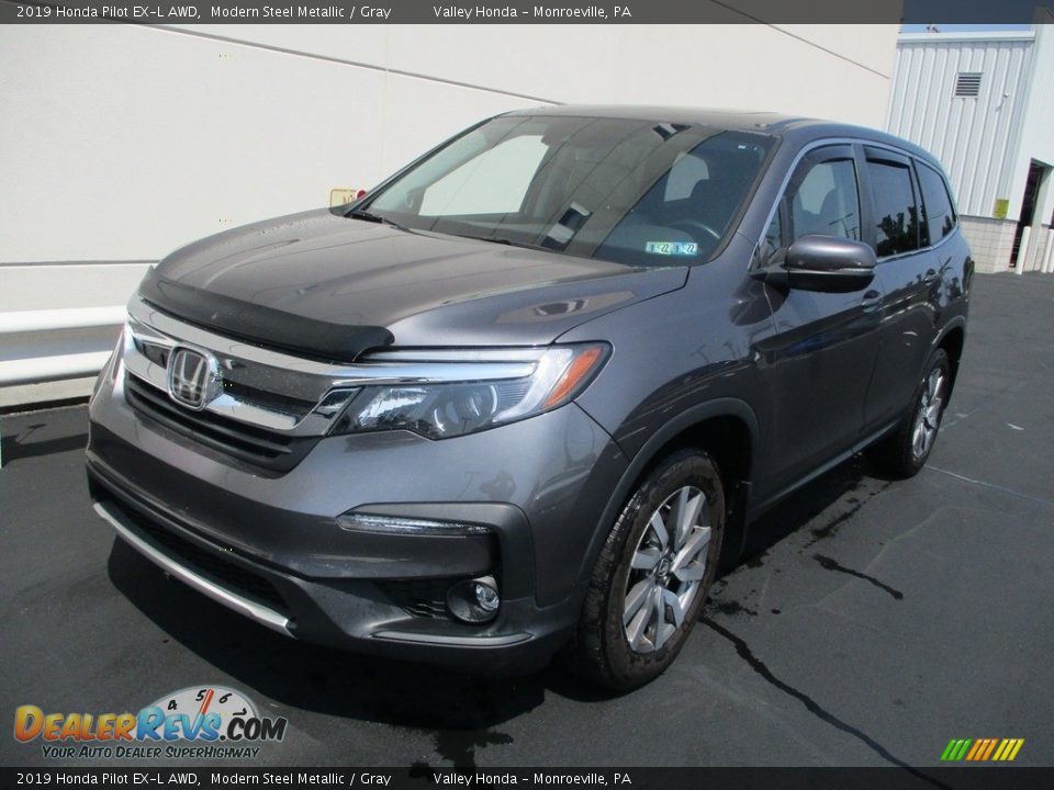2019 Honda Pilot EX-L AWD Modern Steel Metallic / Gray Photo #9