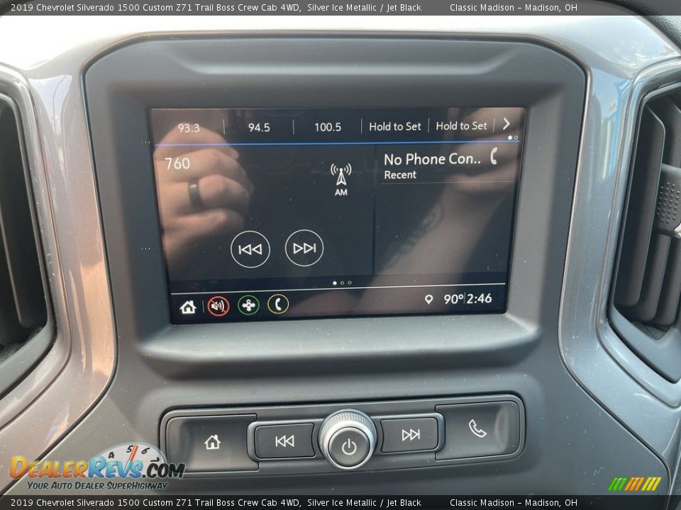 2019 Chevrolet Silverado 1500 Custom Z71 Trail Boss Crew Cab 4WD Silver Ice Metallic / Jet Black Photo #11