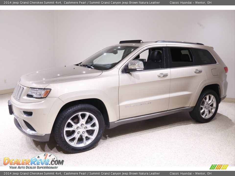 2014 Jeep Grand Cherokee Summit 4x4 Cashmere Pearl / Summit Grand Canyon Jeep Brown Natura Leather Photo #3