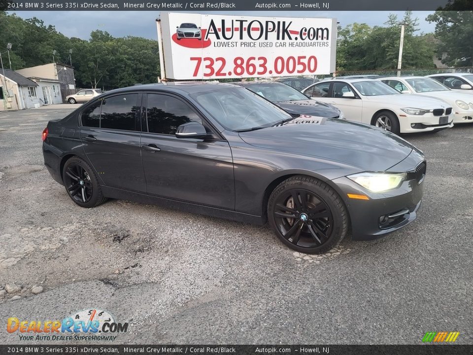 2014 BMW 3 Series 335i xDrive Sedan Mineral Grey Metallic / Coral Red/Black Photo #2