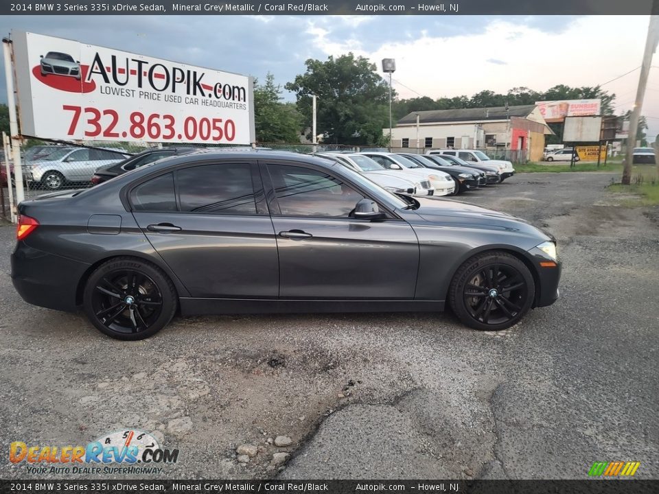 2014 BMW 3 Series 335i xDrive Sedan Mineral Grey Metallic / Coral Red/Black Photo #3