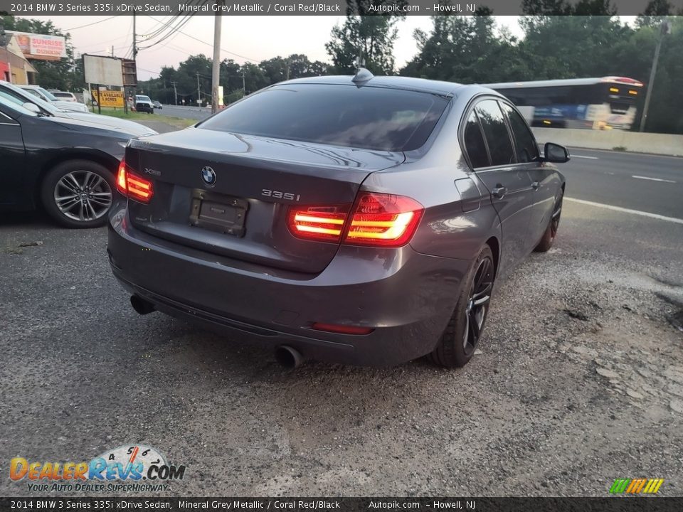 2014 BMW 3 Series 335i xDrive Sedan Mineral Grey Metallic / Coral Red/Black Photo #5