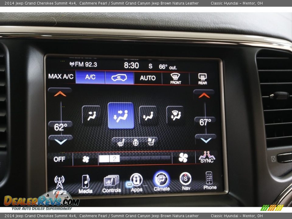 2014 Jeep Grand Cherokee Summit 4x4 Cashmere Pearl / Summit Grand Canyon Jeep Brown Natura Leather Photo #11