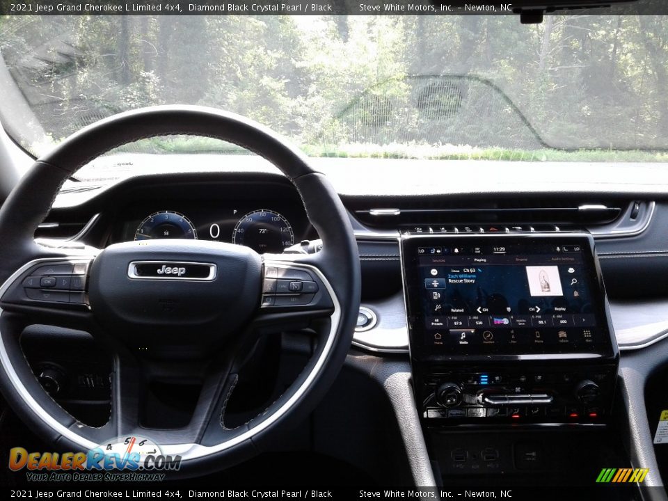 2021 Jeep Grand Cherokee L Limited 4x4 Diamond Black Crystal Pearl / Black Photo #14