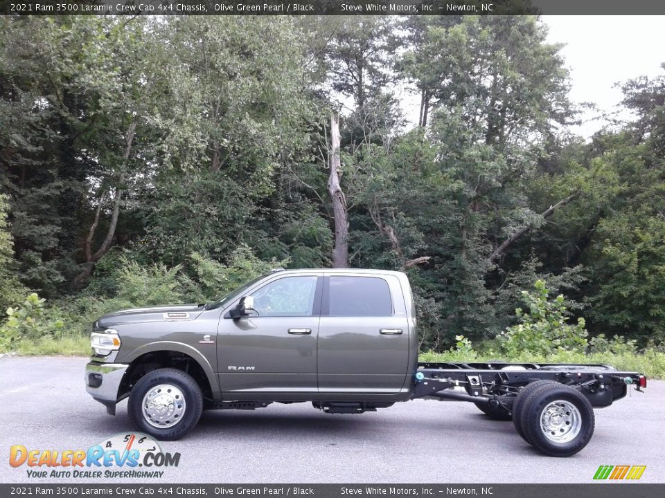 2021 Ram 3500 Laramie Crew Cab 4x4 Chassis Olive Green Pearl / Black Photo #1