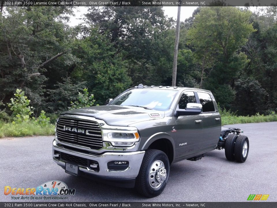 2021 Ram 3500 Laramie Crew Cab 4x4 Chassis Olive Green Pearl / Black Photo #2