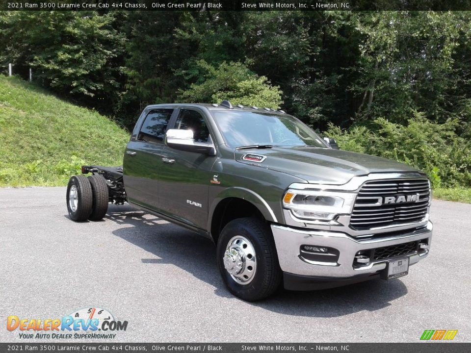 2021 Ram 3500 Laramie Crew Cab 4x4 Chassis Olive Green Pearl / Black Photo #4